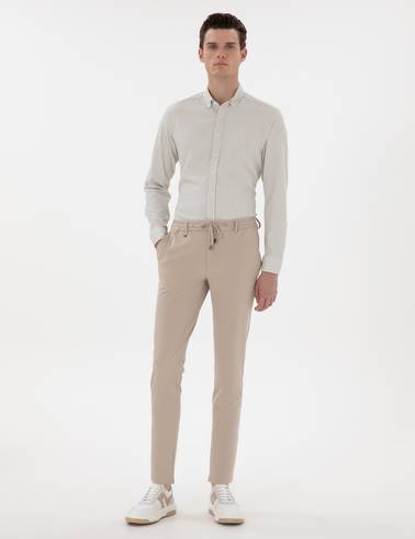 Bej Klasik Jogger Pantolon