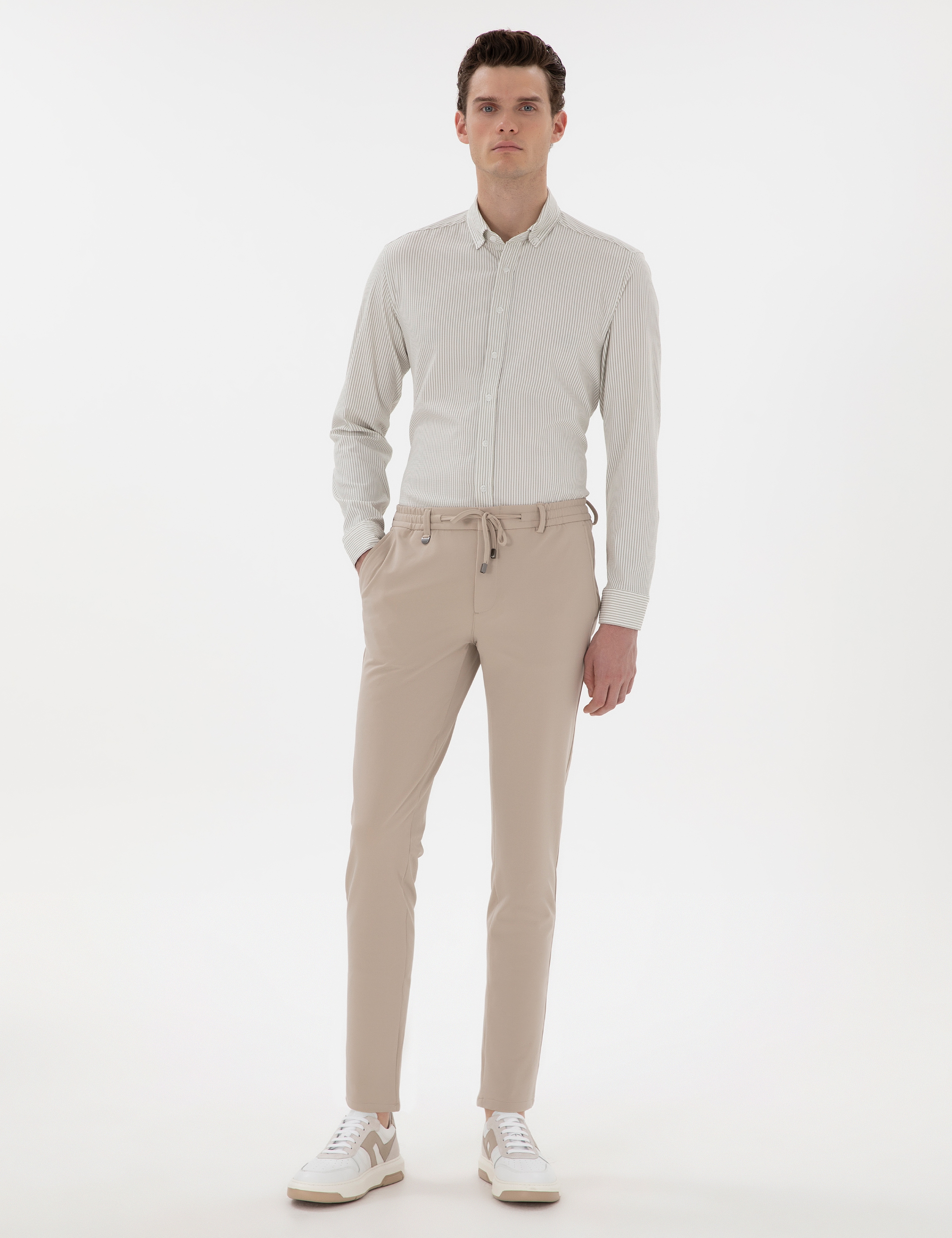 Bej Klasik Jogger Pantolon - Image 1