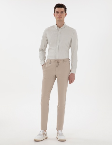 Bej Klasik Jogger Pantolon