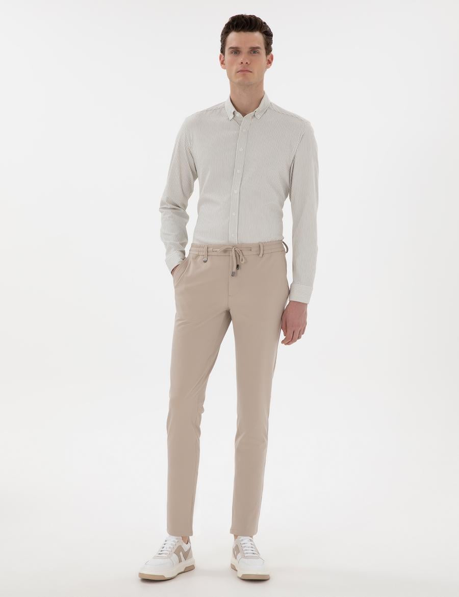 Bej Klasik Jogger Pantolon