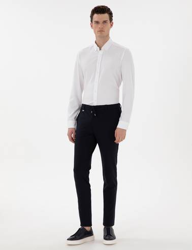 Lacivert Klasik Jogger Pantolon