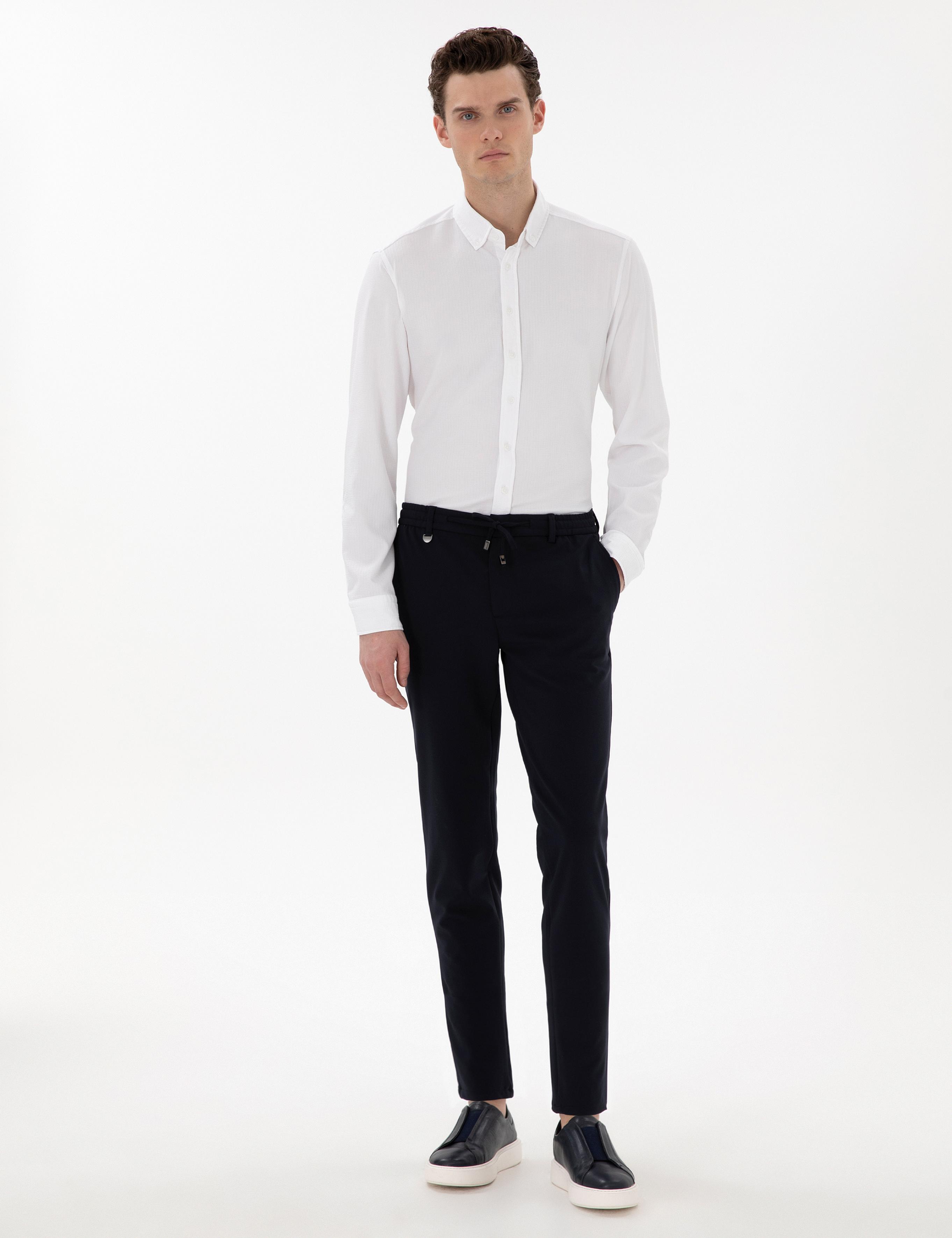 Lacivert Klasik Jogger Pantolon