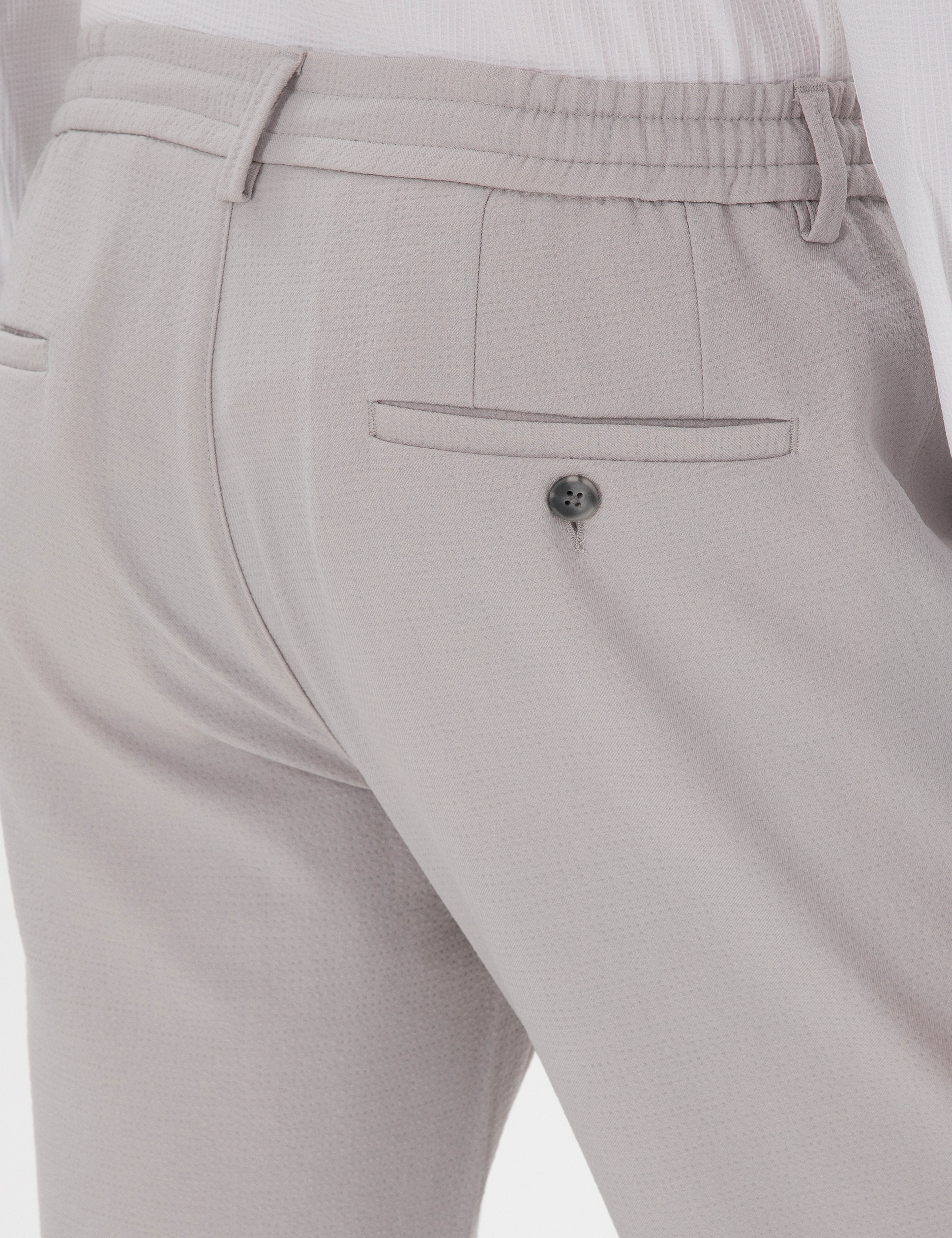 Gri Slim Fit Kumaş Pantolon - Image 6