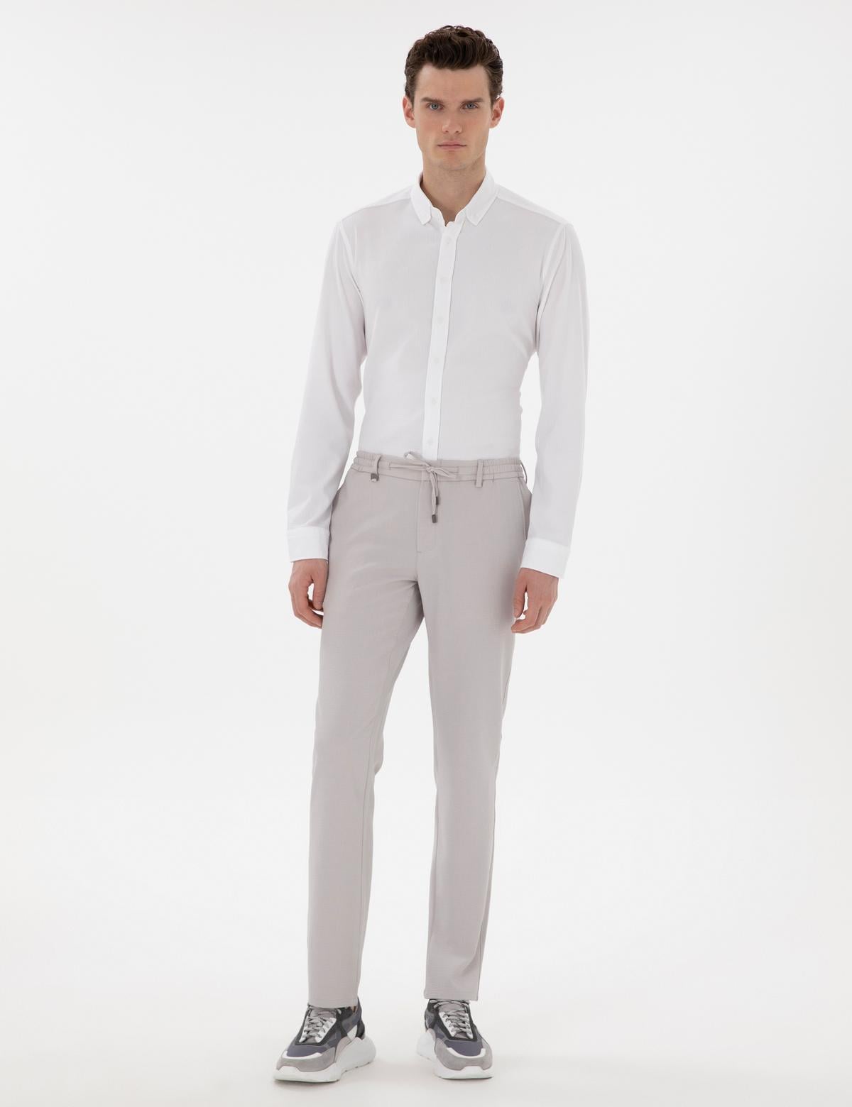 Gri Slim Fit Kumaş Pantolon