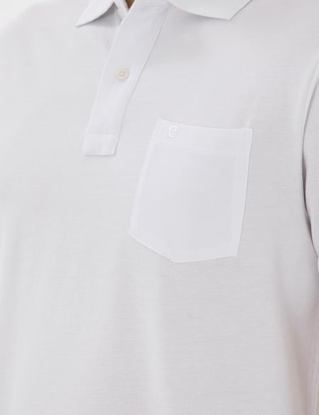 Beyaz Regular Fit Kıvrılmaz Polo Yaka Basic Tişört - 50302538029