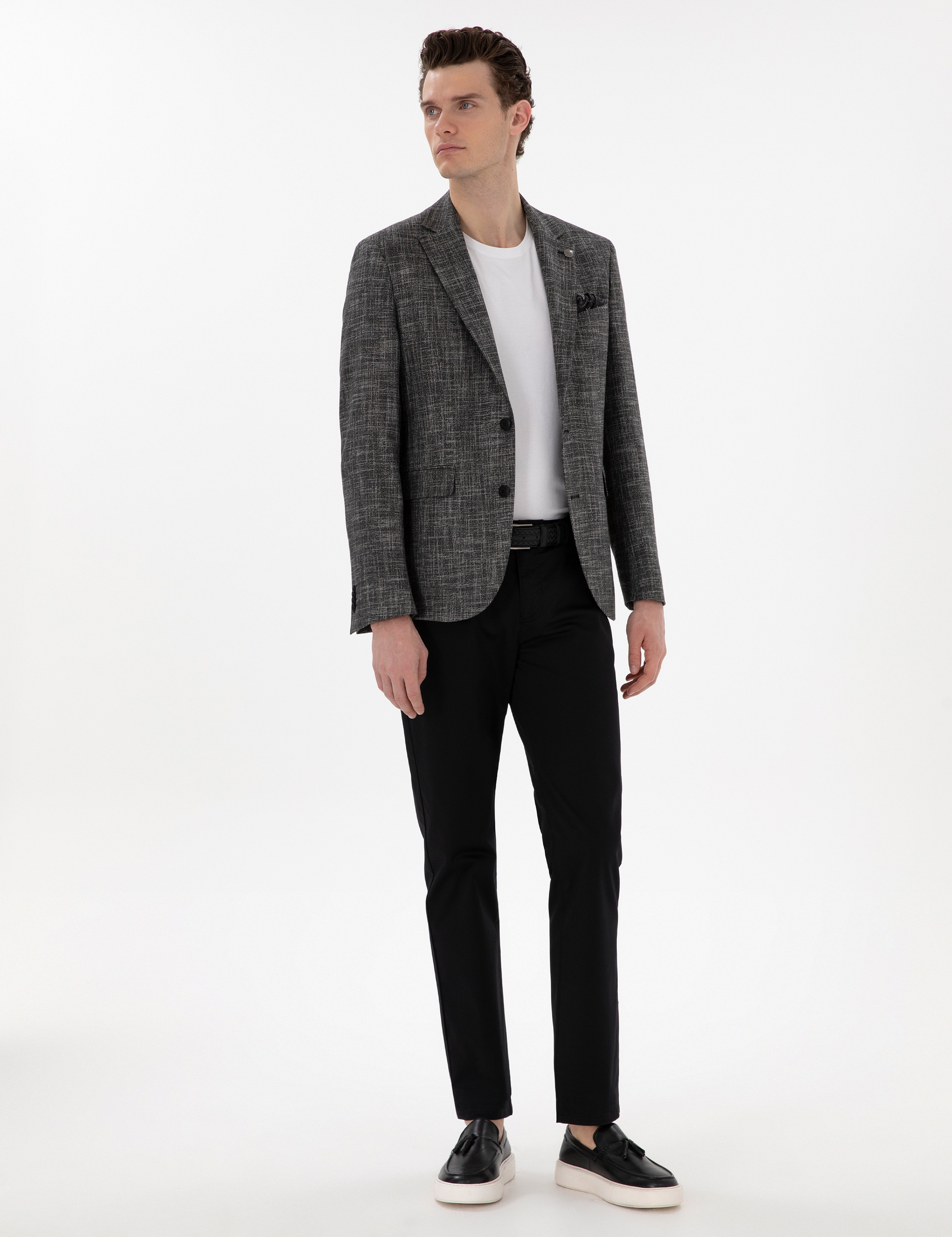 Siyah Slim Fit Ceket - Image 4