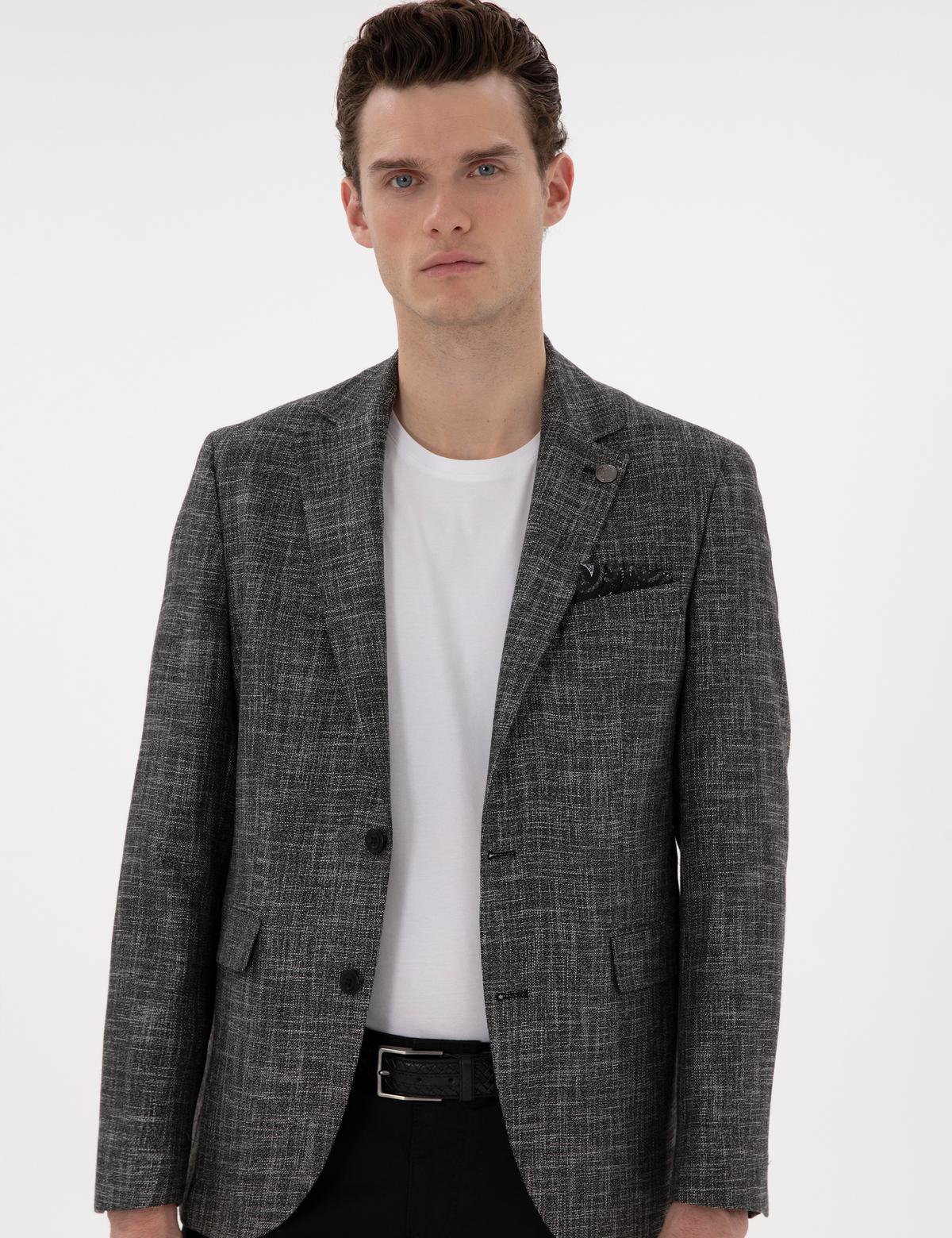 Siyah Slim Fit Ceket - 50305821011