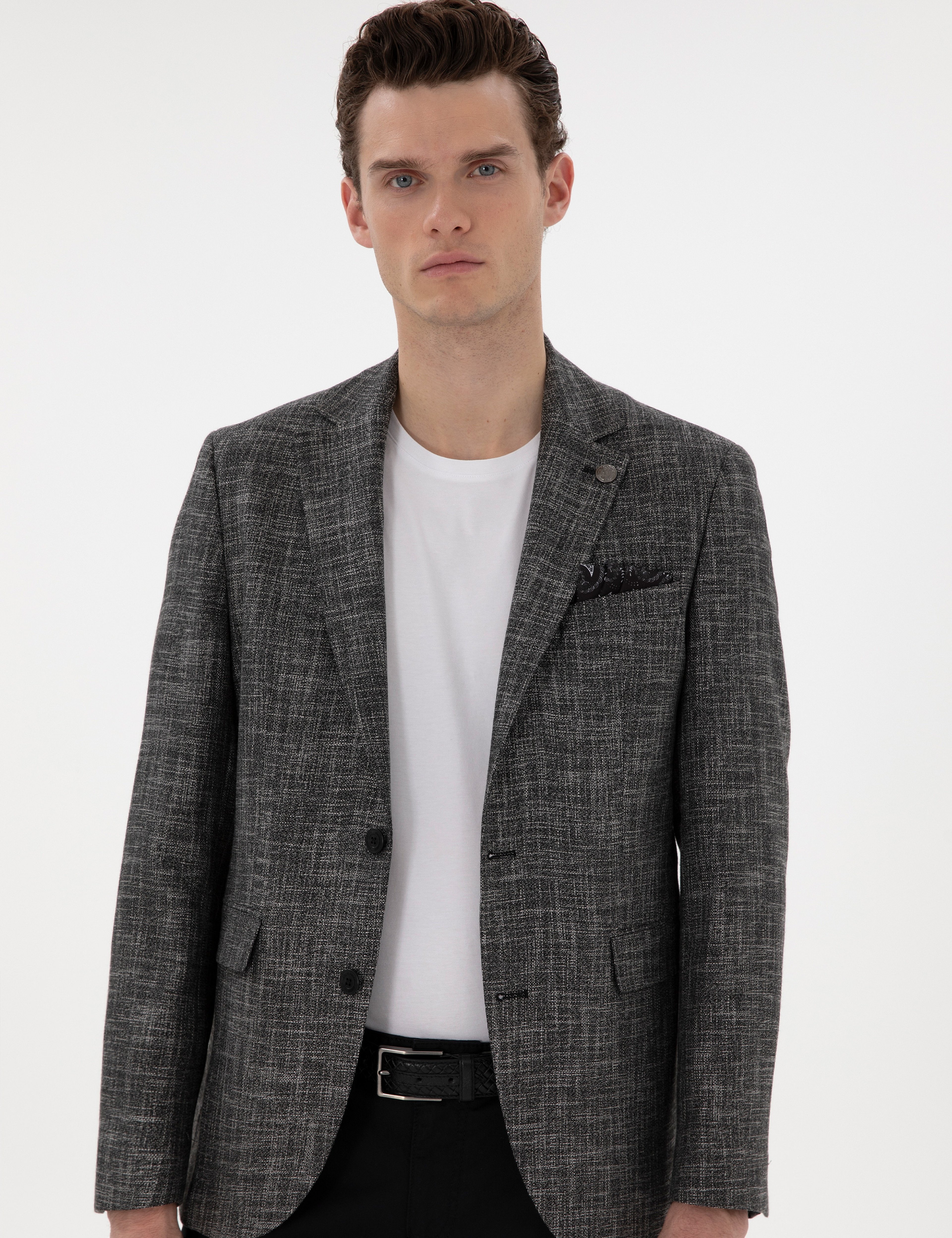 Siyah Slim Fit Ceket - Image 3