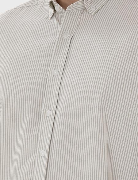 Çağla Slim Fit Çizgili Uzun Kollu Gömlek - 50301583014