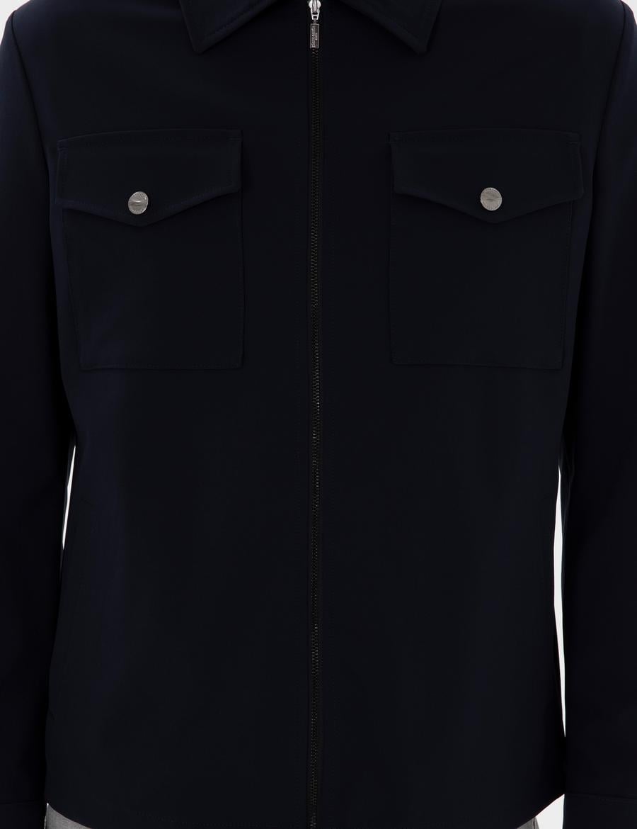 Lacivert Regular Fit Fermuarlı Ceket