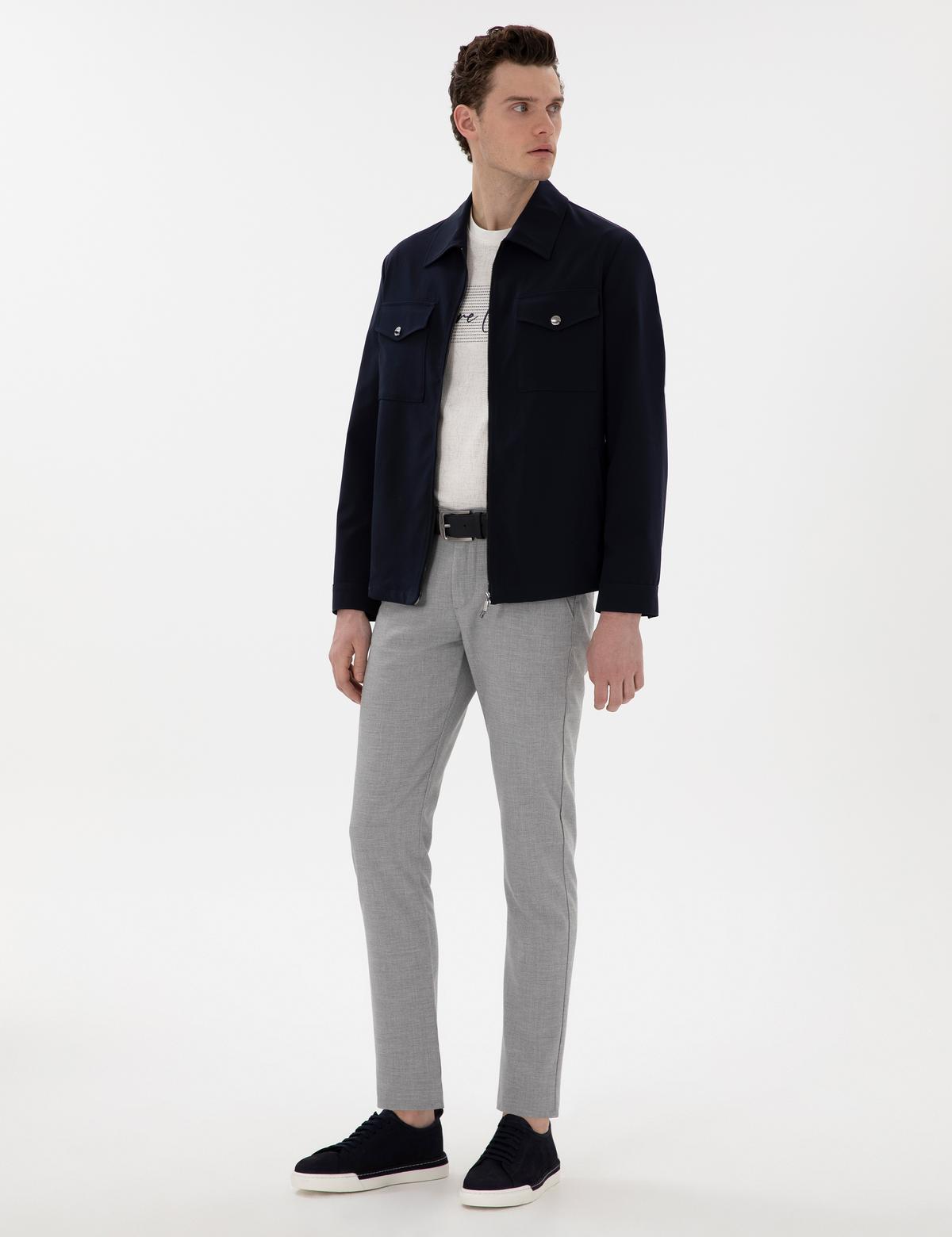 Lacivert Regular Fit Fermuarlı Ceket - 50306056077