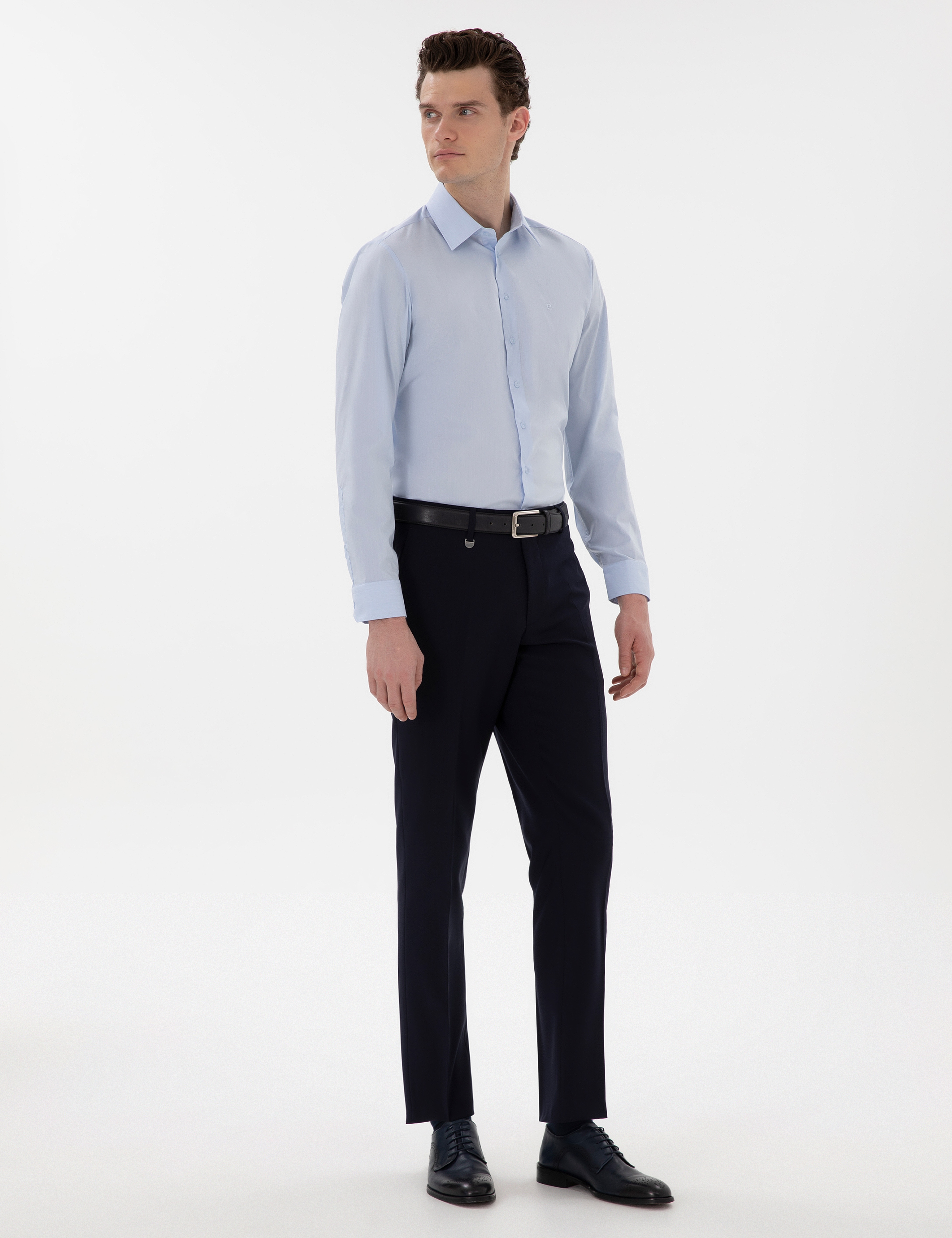 Lacivert Slim Fit %100 Yün Kumaş Pantolon - Image 3