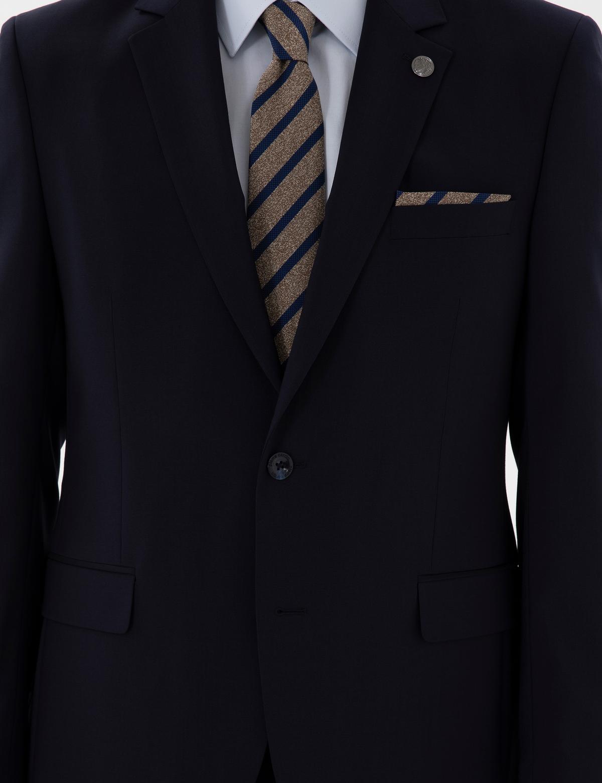 Lacivert Slim Fit Yün Takım Elbise - 50305448056