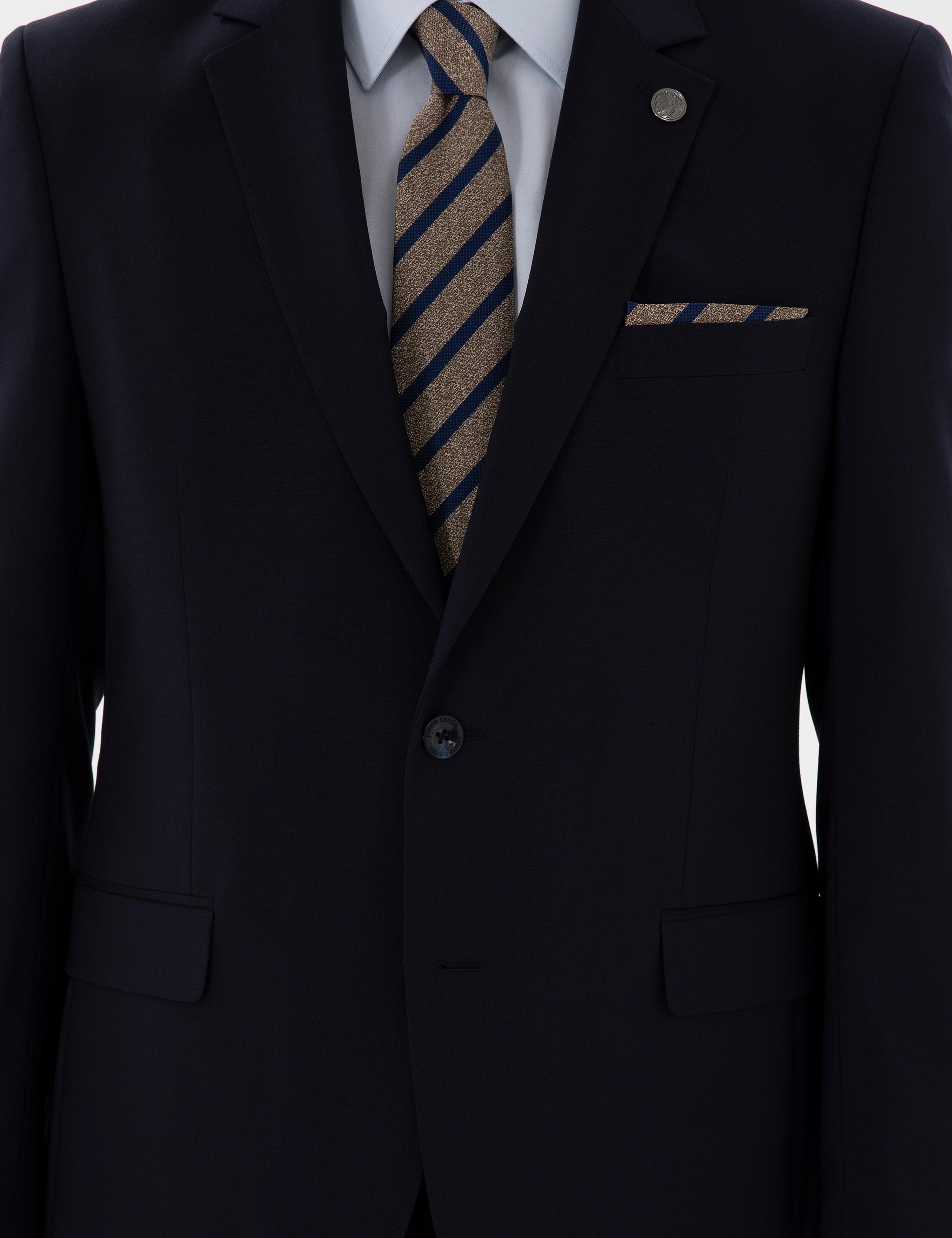 Lacivert Slim Fit Yün Takım Elbise