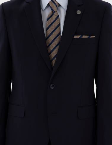 Lacivert Slim Fit Yün Takım Elbise