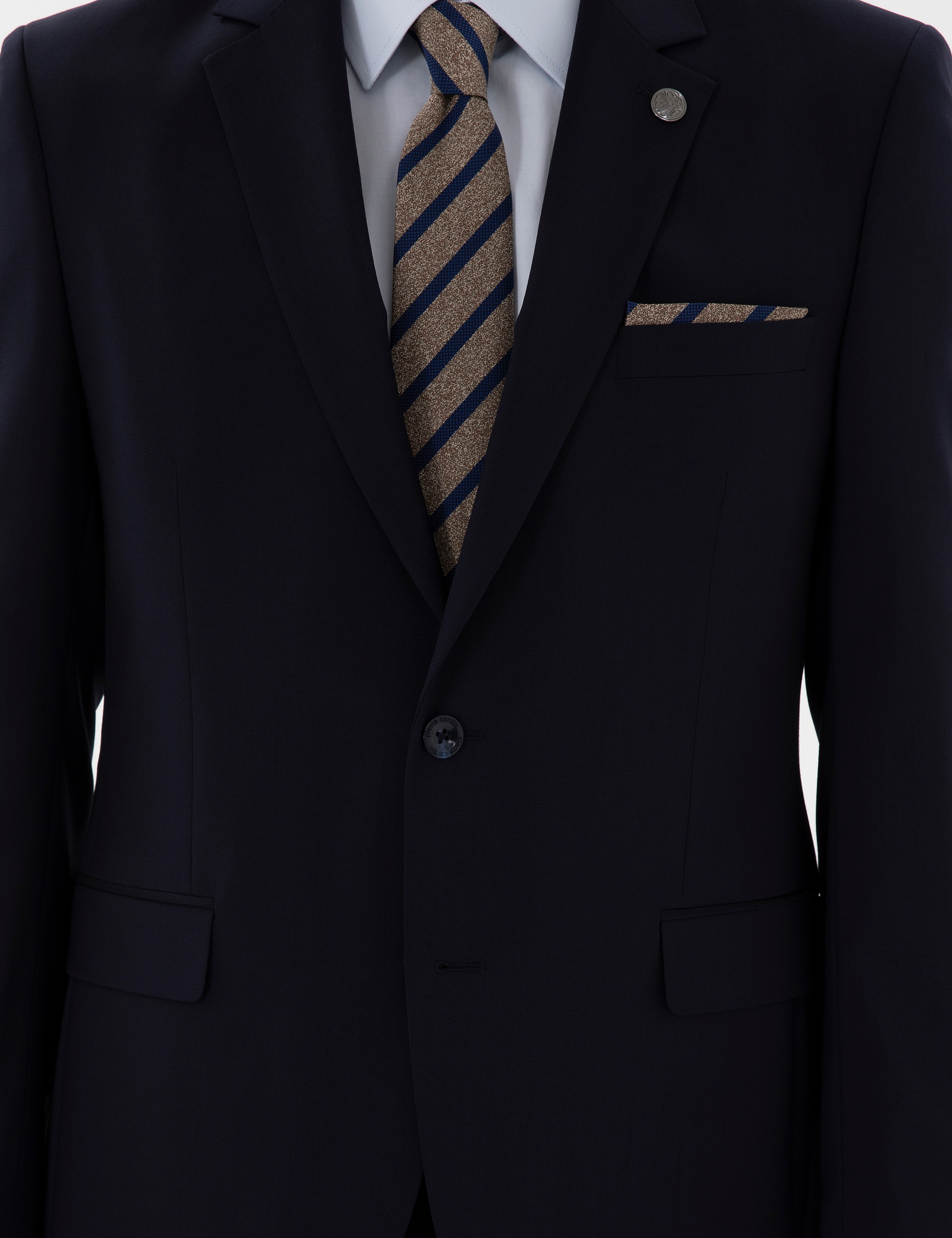 Lacivert Slim Fit Yün Takım Elbise - Image 7