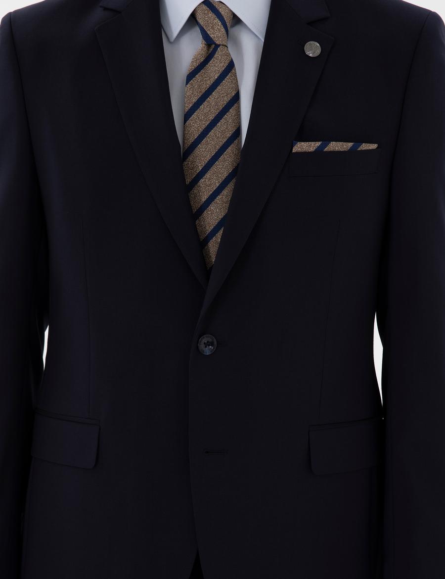 Lacivert Slim Fit Yün Takım Elbise