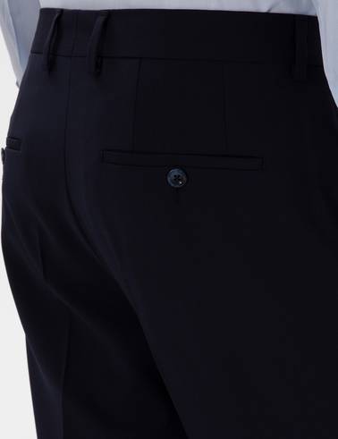 Lacivert Slim Fit %100 Yün Kumaş Pantolon