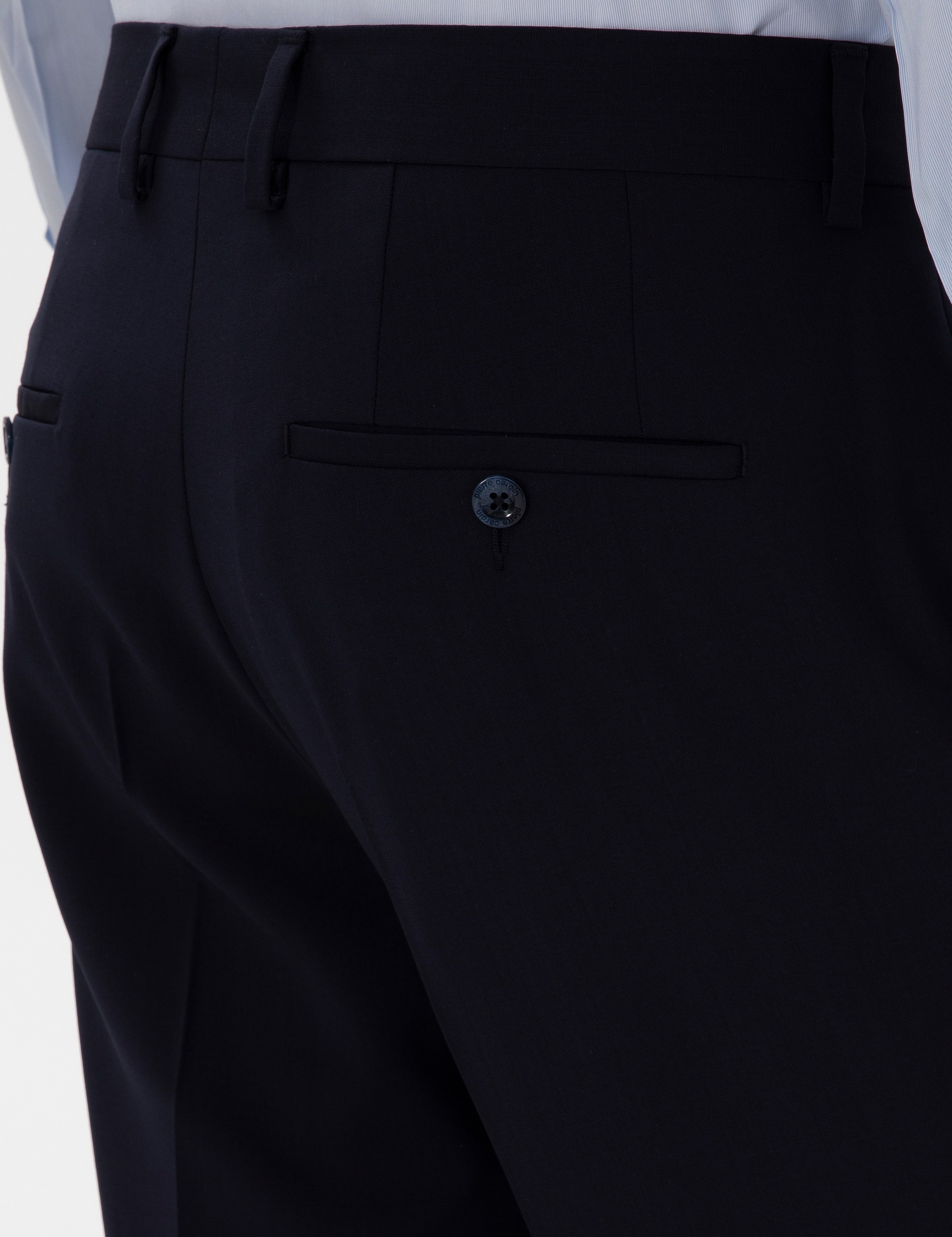 Lacivert Slim Fit %100 Yün Kumaş Pantolon