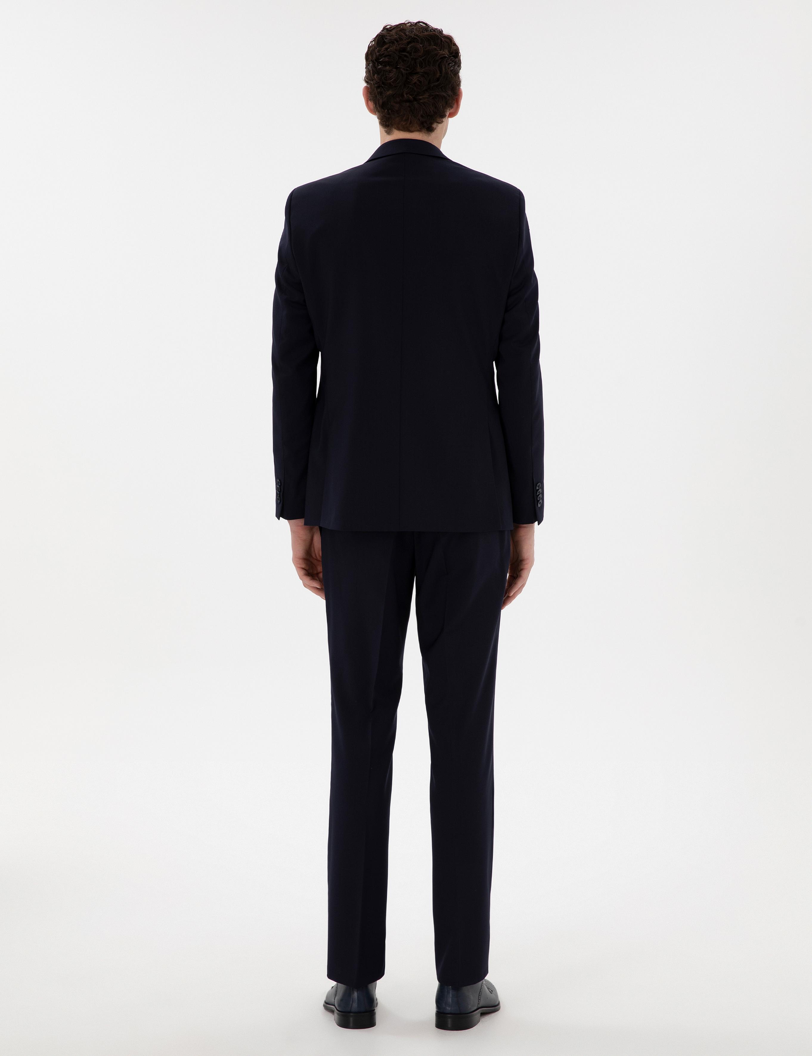 Lacivert Slim Fit Yün Takım Elbise