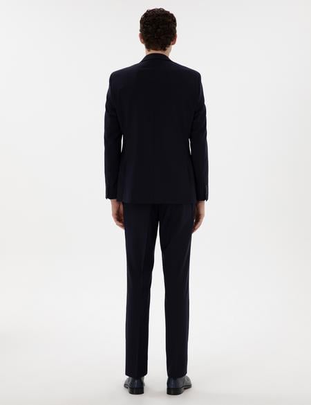 Lacivert Slim Fit Yün Takım Elbise - 50305448056