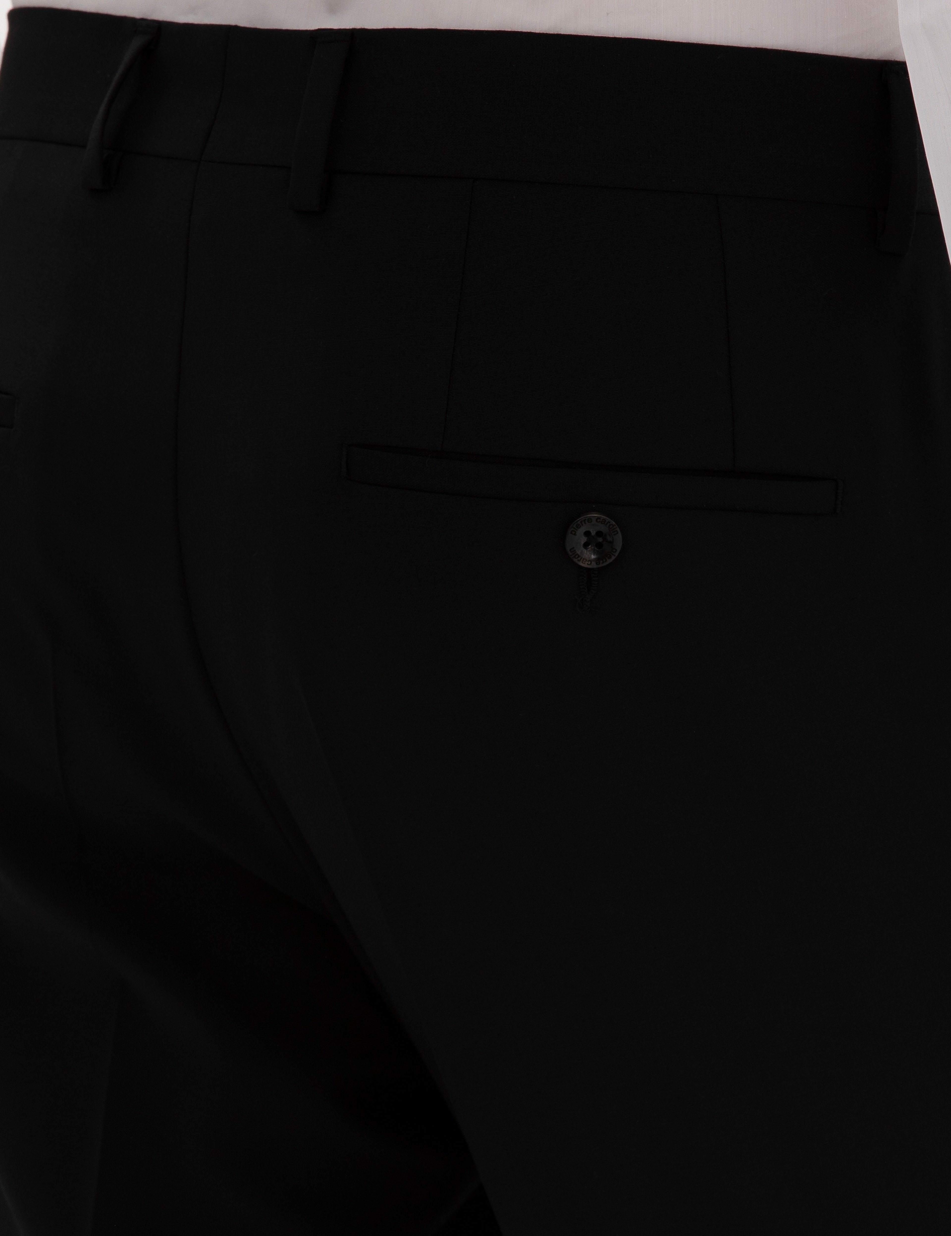 Siyah Slim Fit %100 Yün Kumaş Pantolon