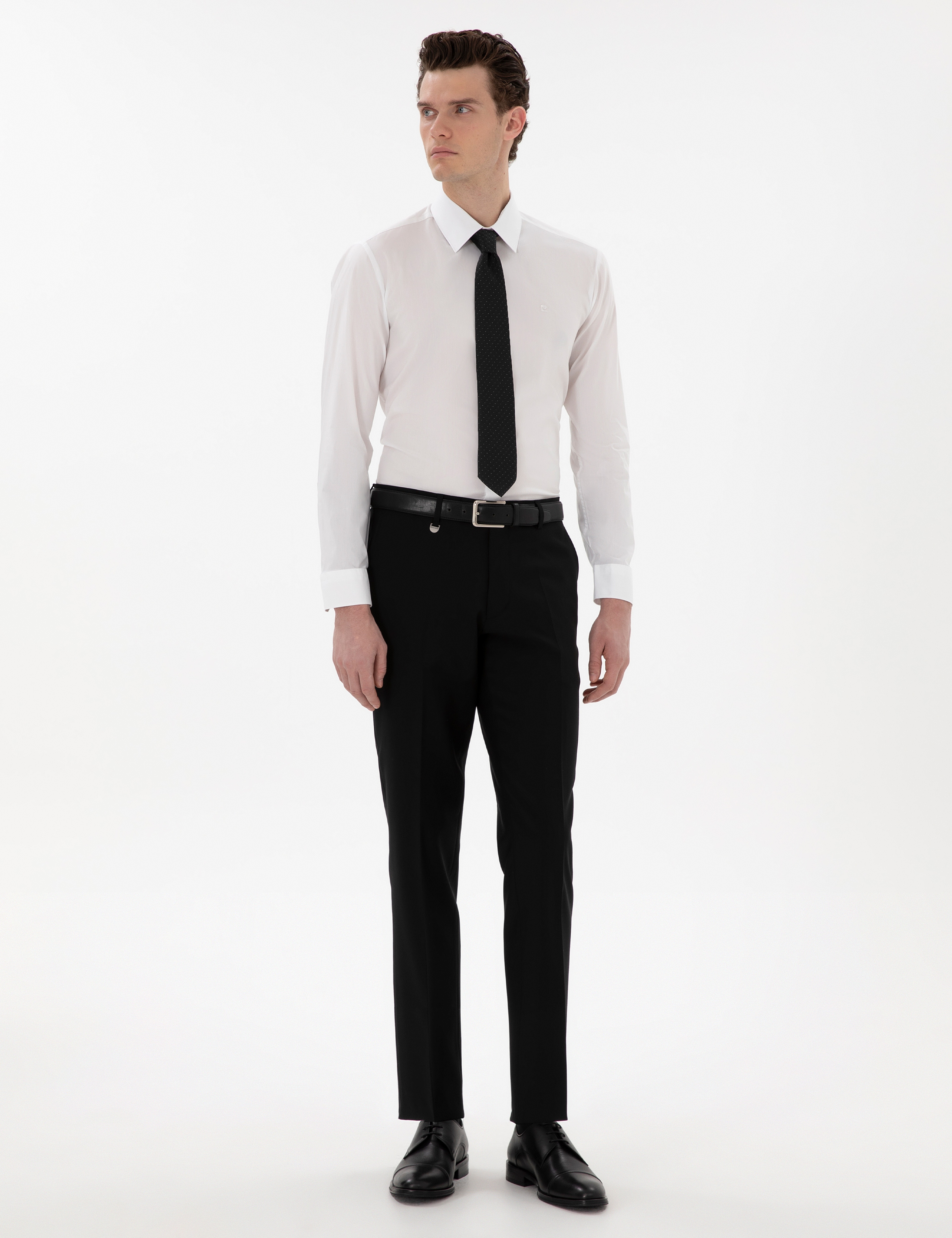 Siyah Slim Fit %100 Yün Kumaş Pantolon - Image 3