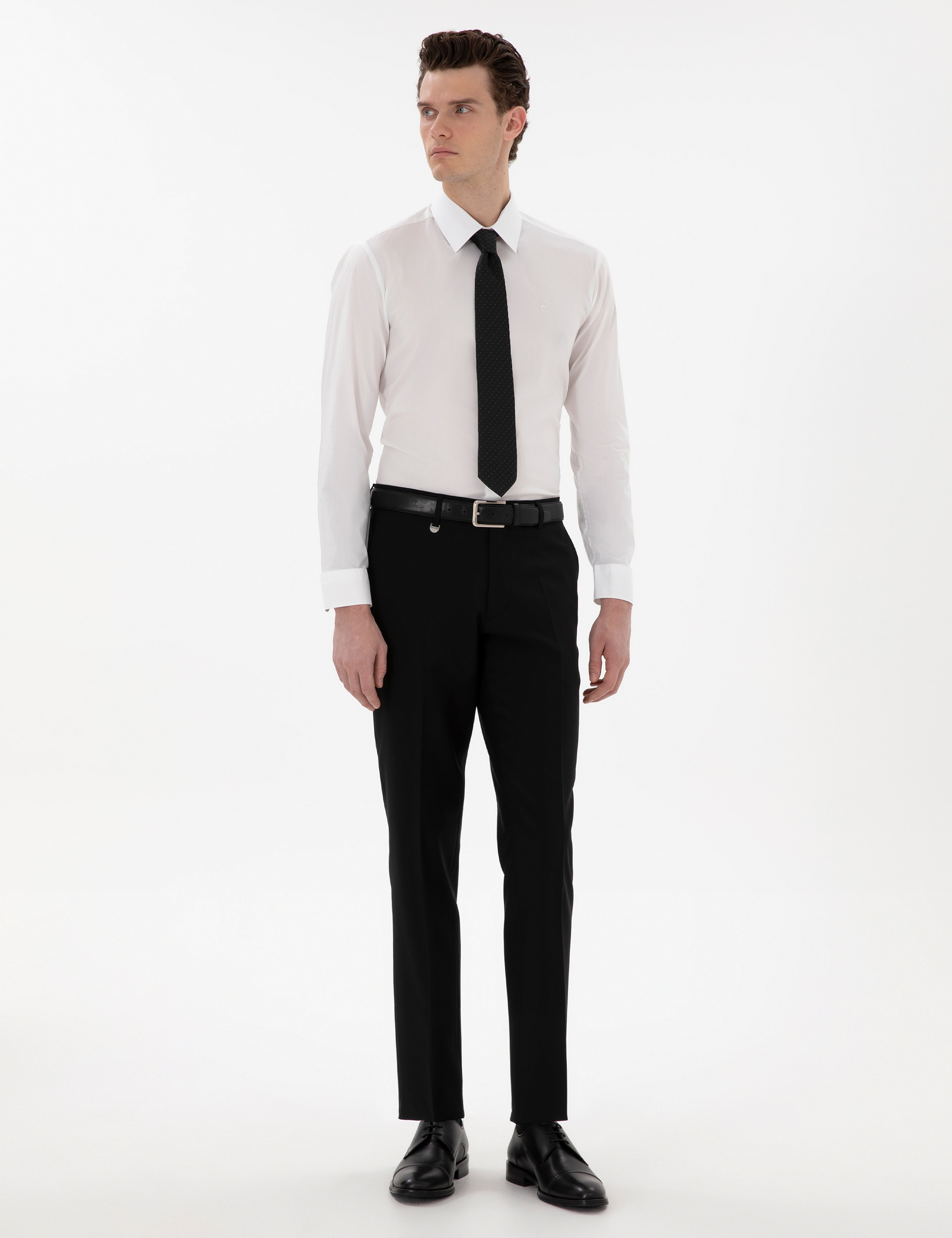 Siyah Slim Fit %100 Yün Kumaş Pantolon