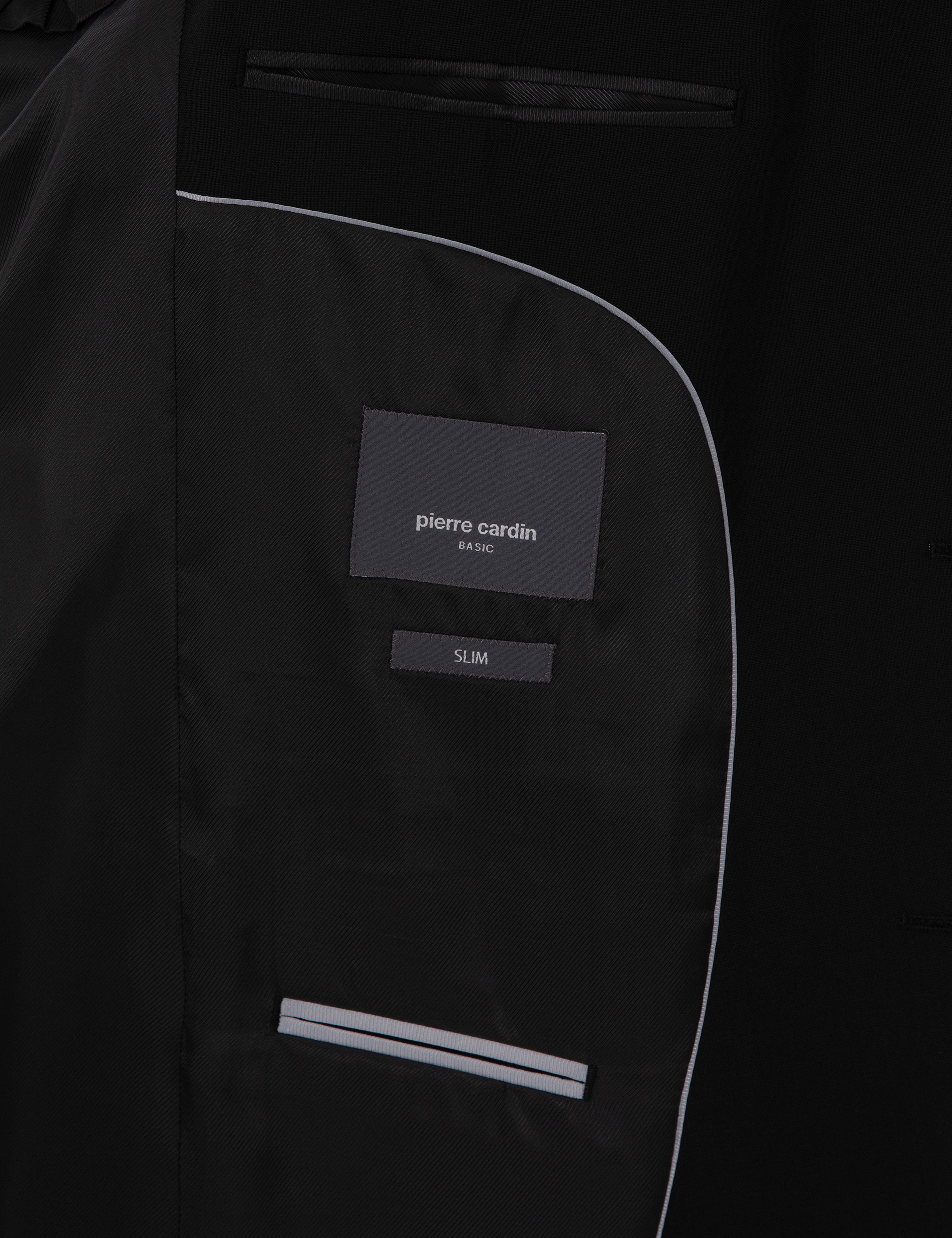 Siyah Slim Fit Yün Takım Elbise