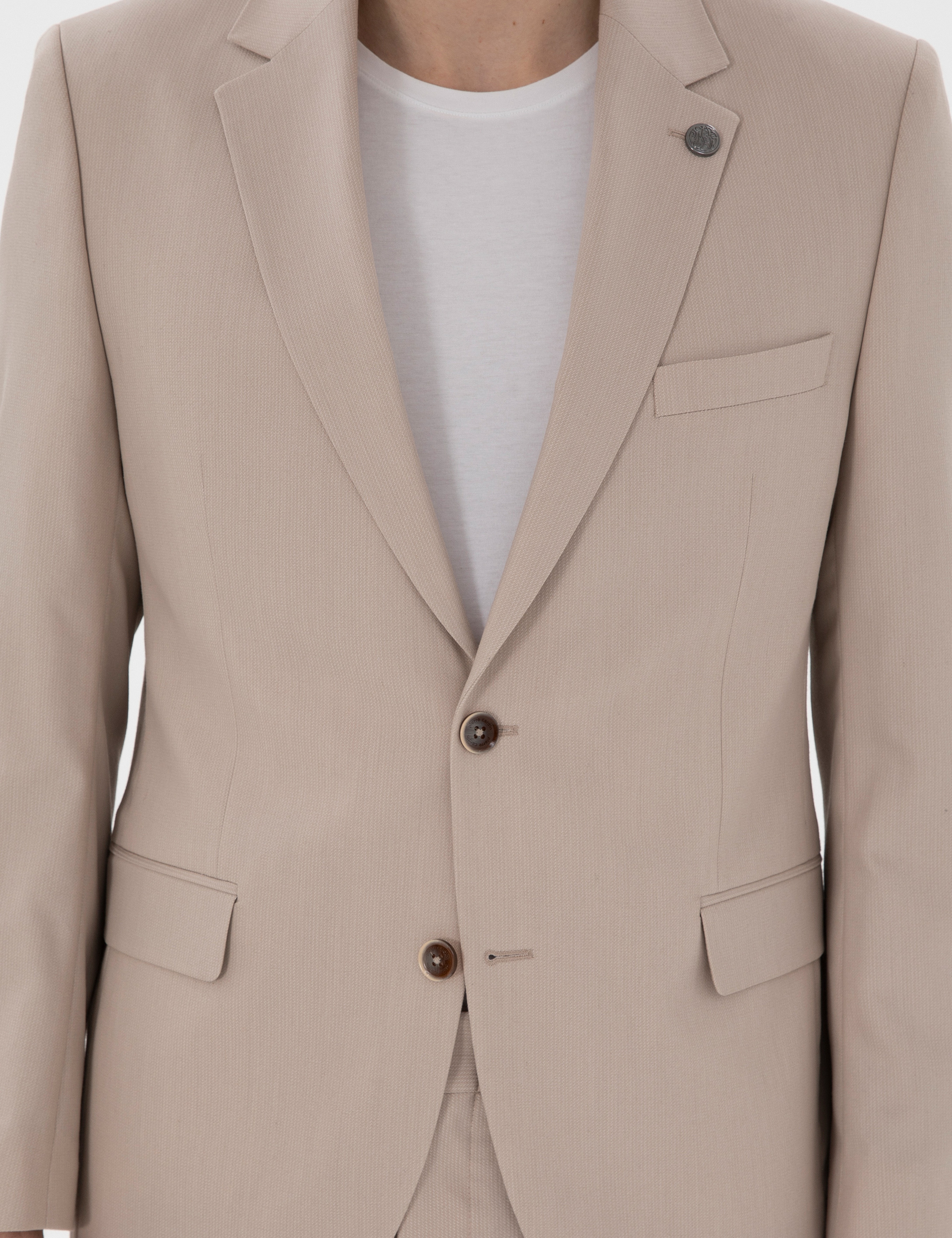 Bej Slim Fit Takım Elbise