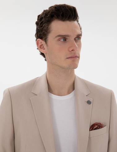Bej Slim Fit Takım Elbise