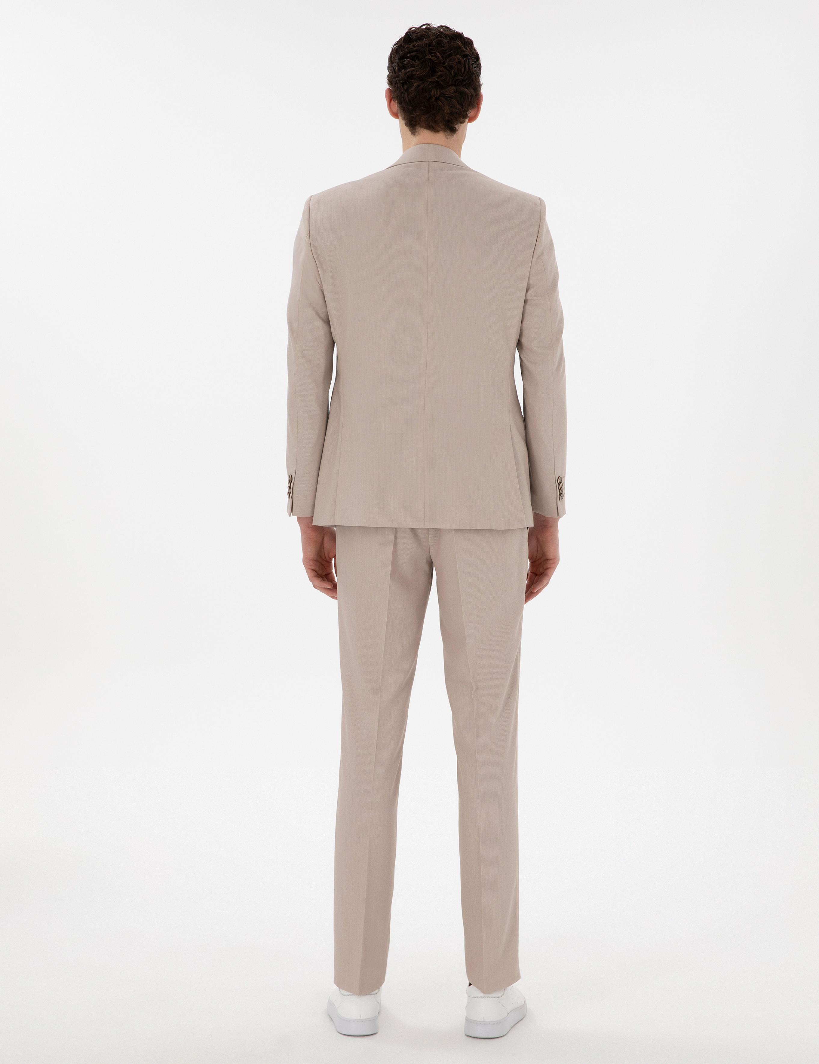 Bej Slim Fit Takım Elbise