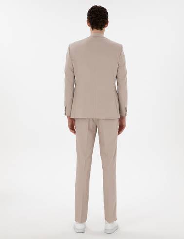 Bej Slim Fit Takım Elbise