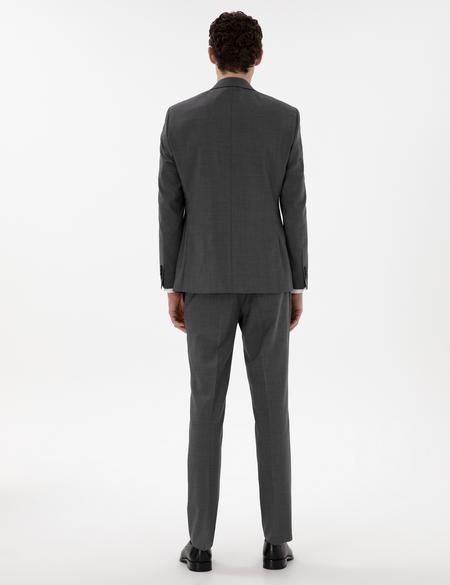 Füme Slim Fit Yün Takım Elbise - 50305448080