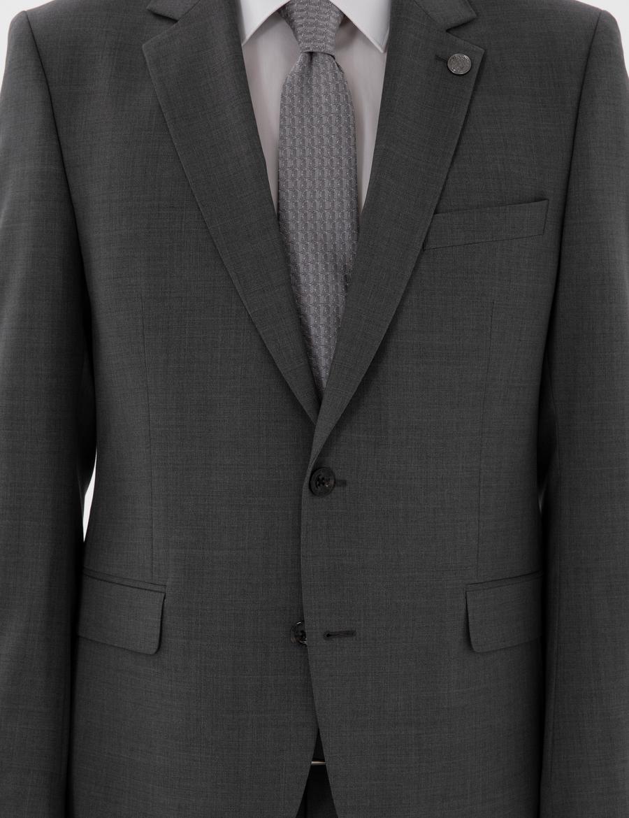 Füme Slim Fit Yün Takım Elbise