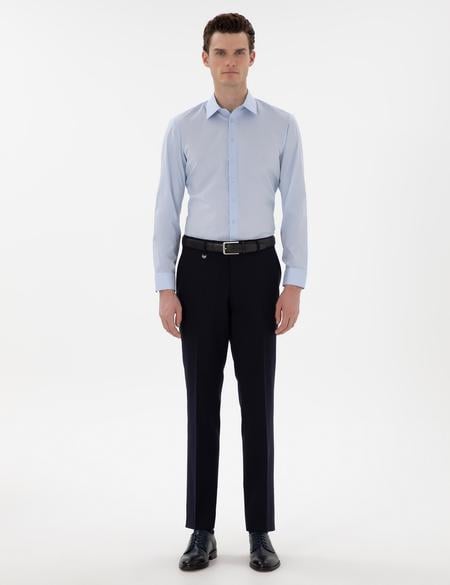 Lacivert Slim Fit %100 Yün Kumaş Pantolon - 50305463012
