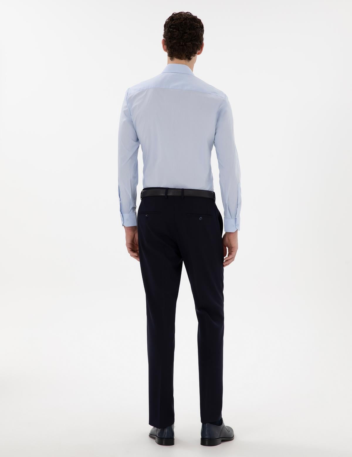 Lacivert Slim Fit %100 Yün Kumaş Pantolon - 50305463012