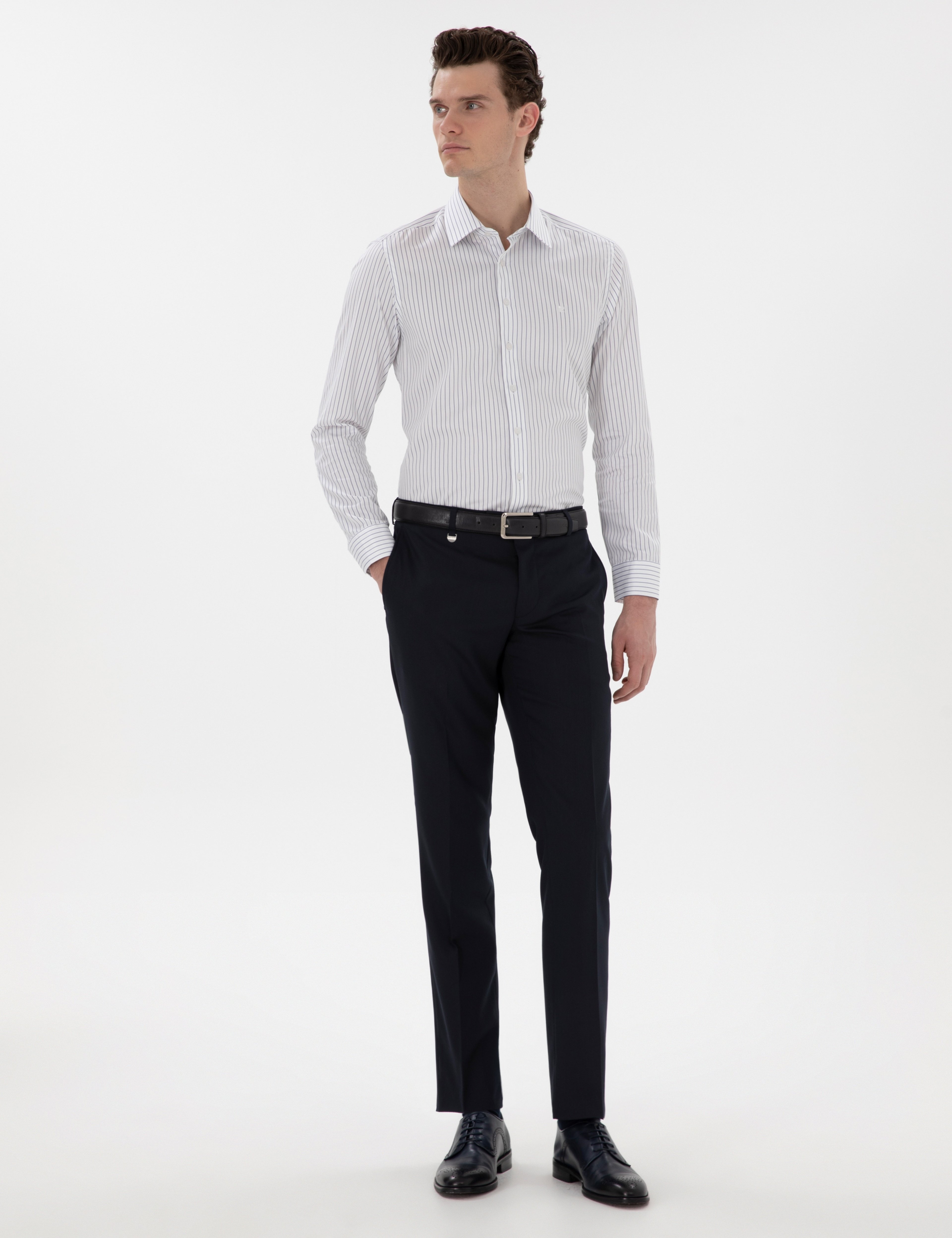 Lacivert Slim Fit Kumaş Pantolon - Image 3