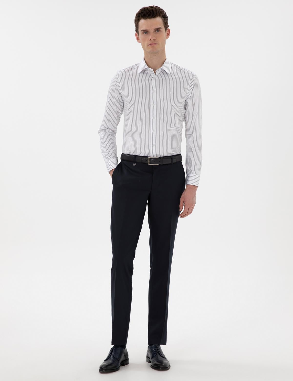 Lacivert Slim Fit Kumaş Pantolon