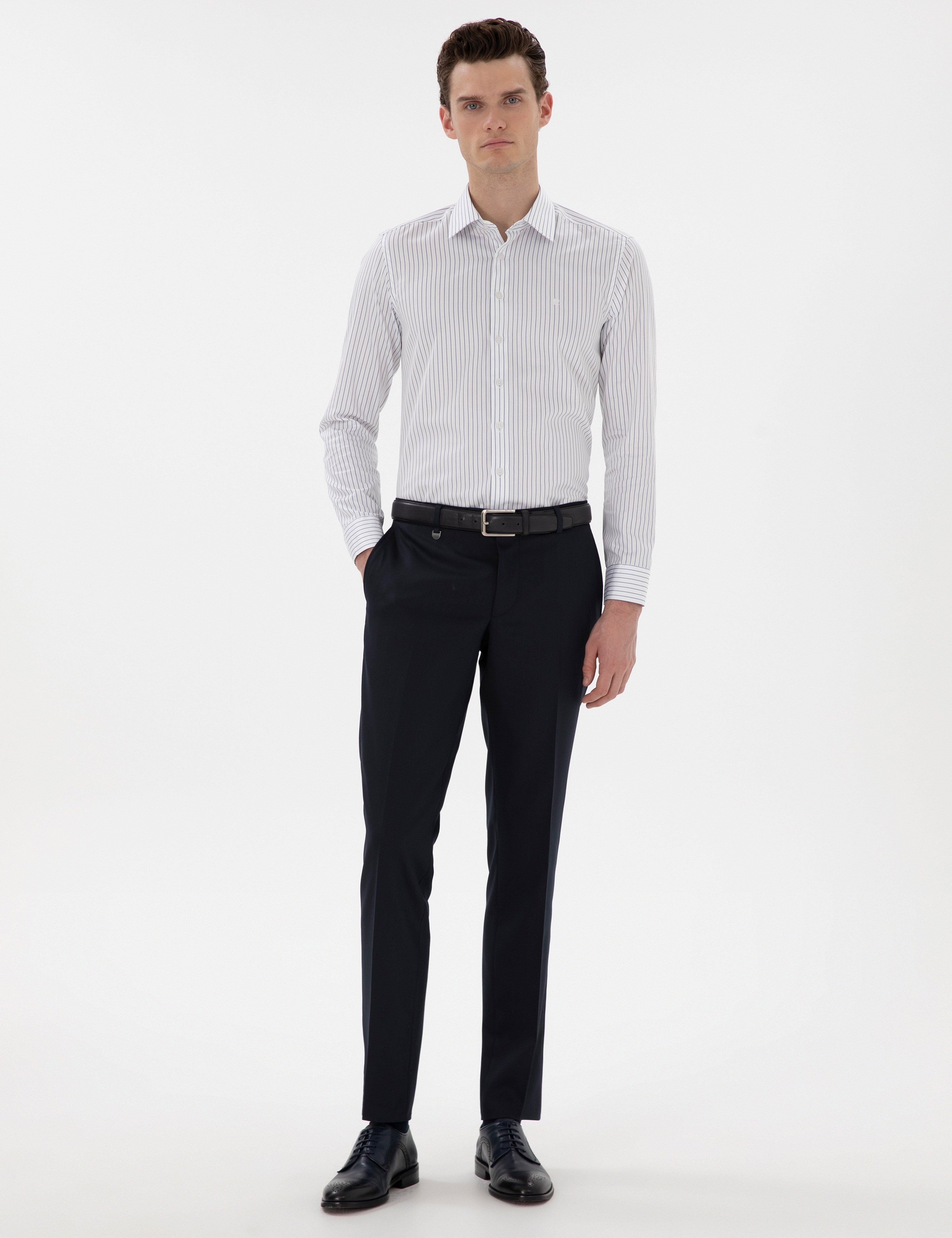 Lacivert Slim Fit Kumaş Pantolon - Image 1
