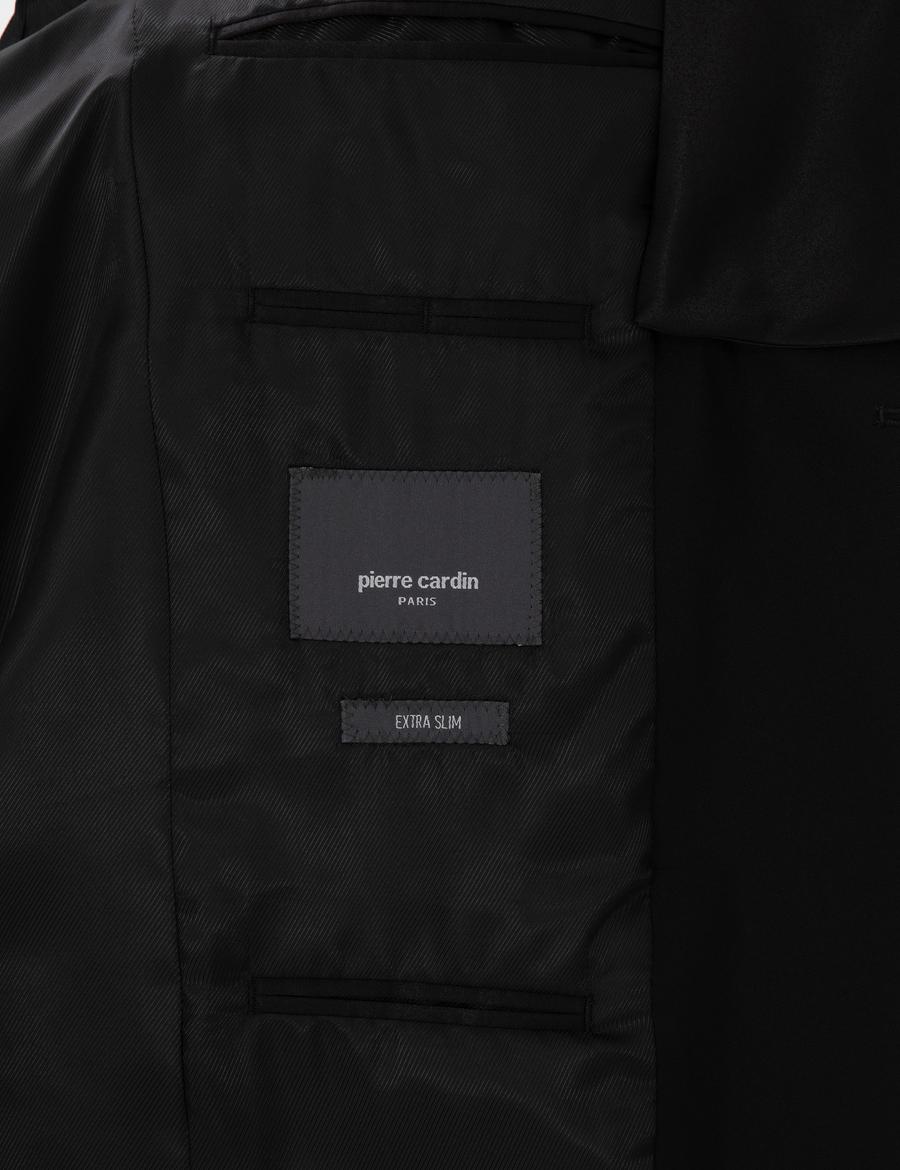 Siyah Ex. Slim Fit Yelekli Smokin