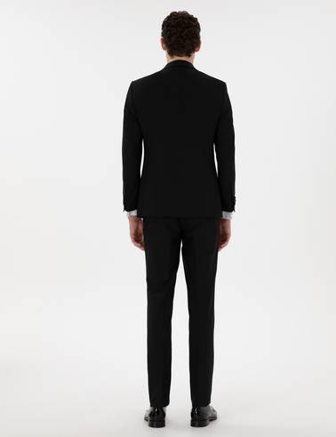 Siyah Ex. Slim Fit Yelekli Smokin