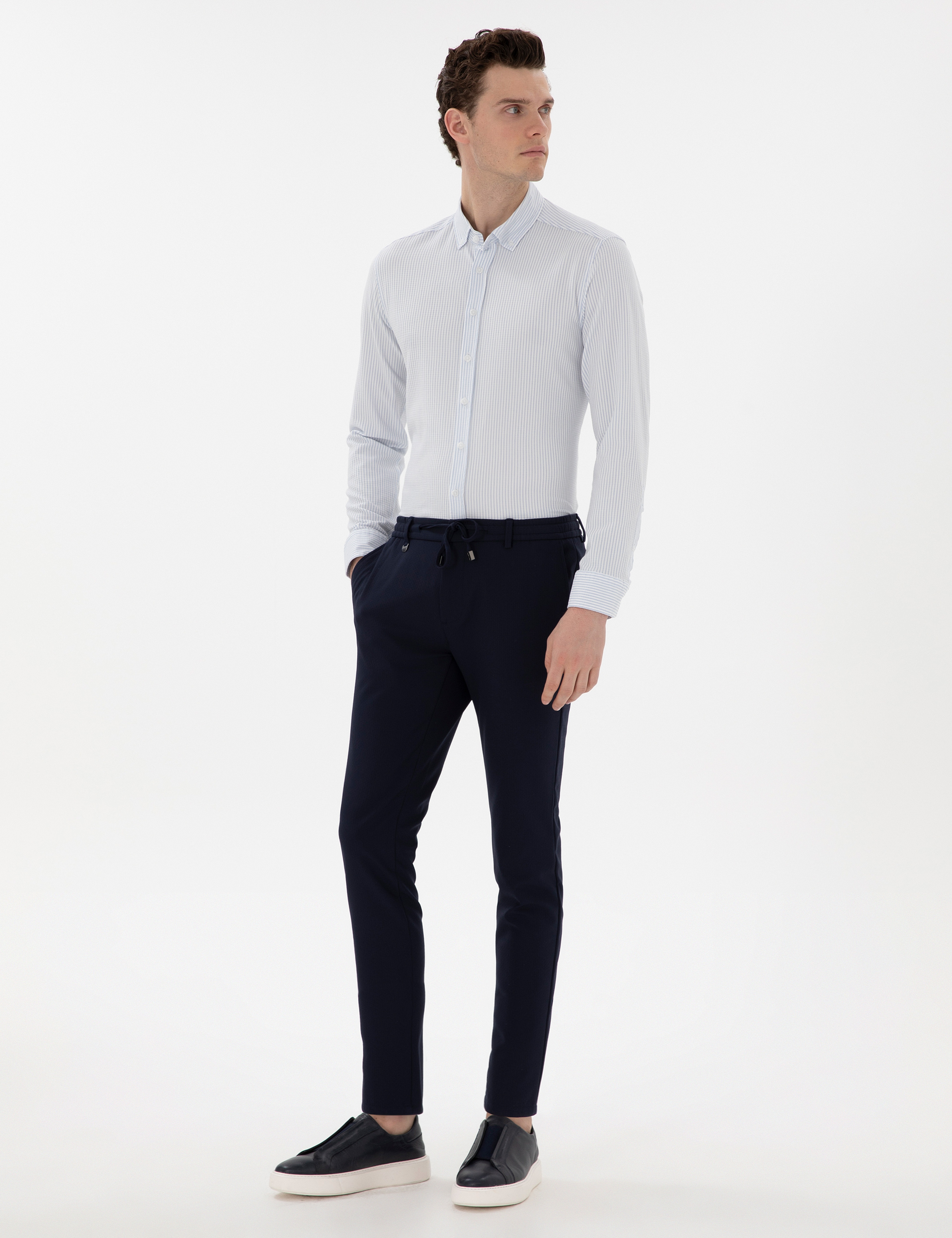 Lacivert Klasik Jogger Pantolon