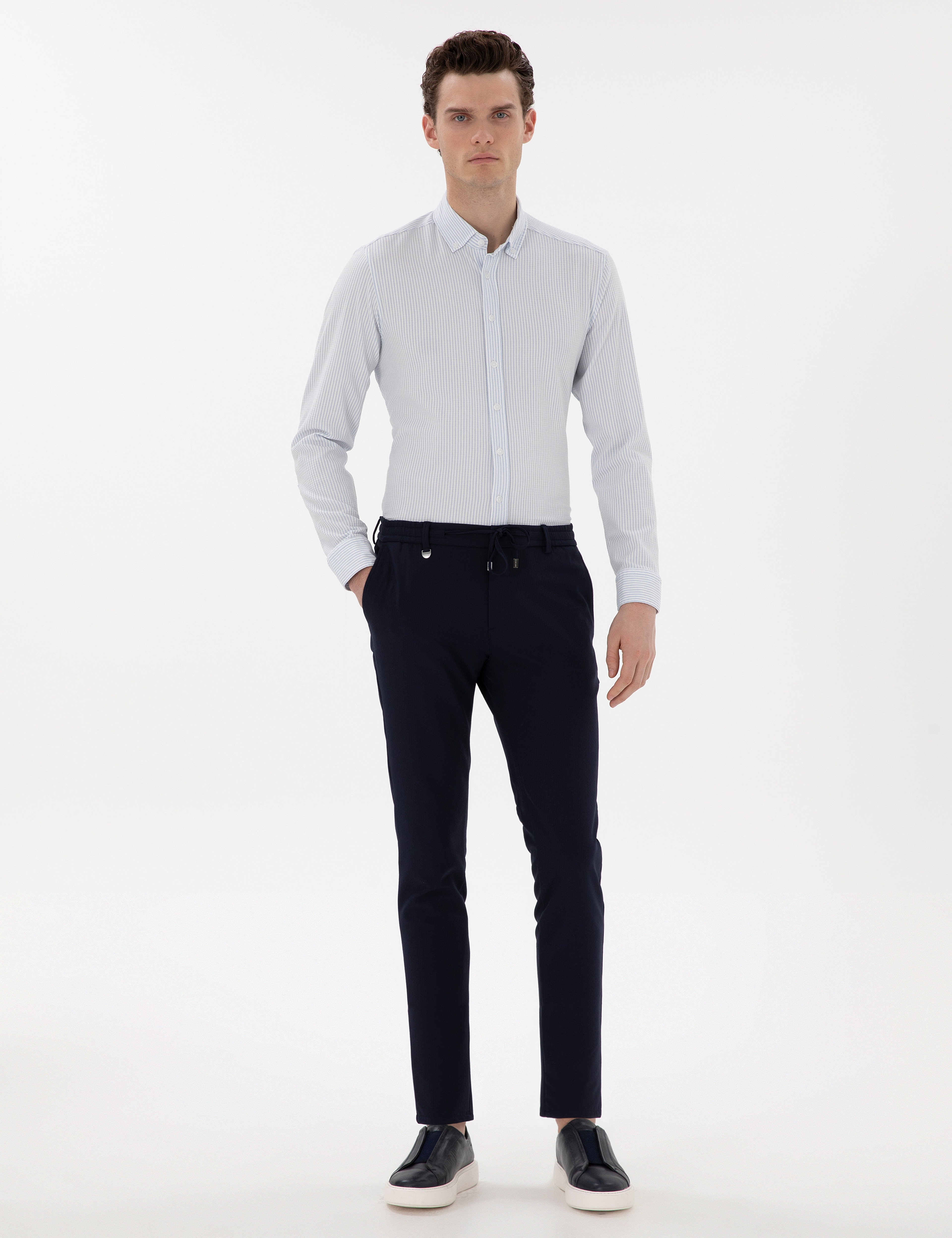 Lacivert Klasik Jogger Pantolon