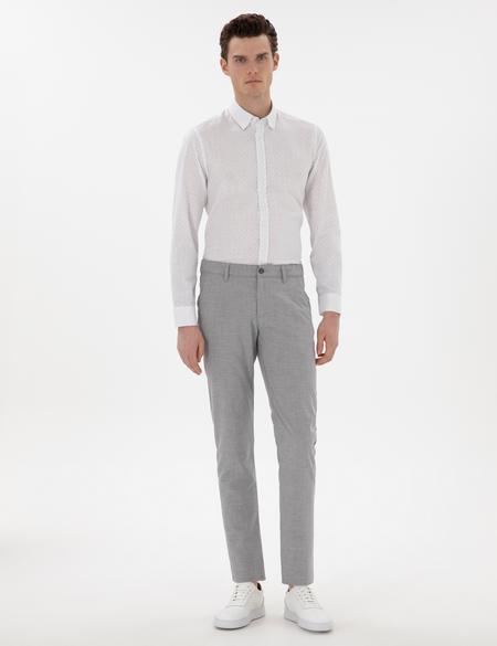 Gri Slim Fit Uzun Kollu Gömlek - 50301557028