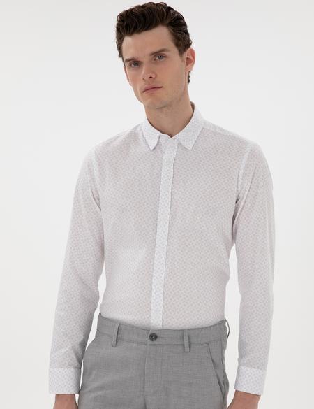 Gri Slim Fit Uzun Kollu Gömlek - 50301557028