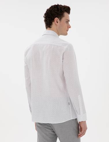 Gri Slim Fit Uzun Kollu Gömlek