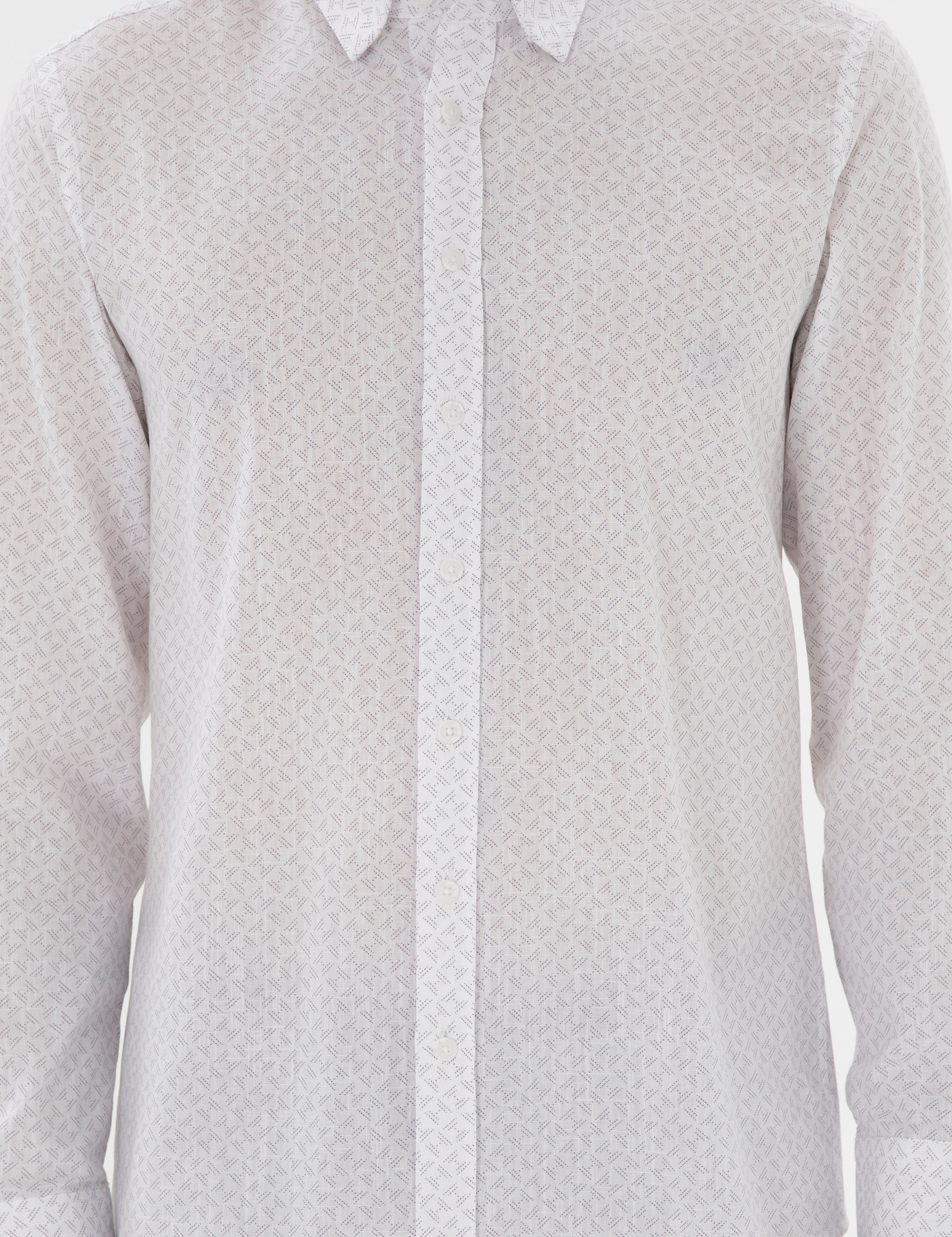 Gri Slim Fit Uzun Kollu Gömlek - Image 6