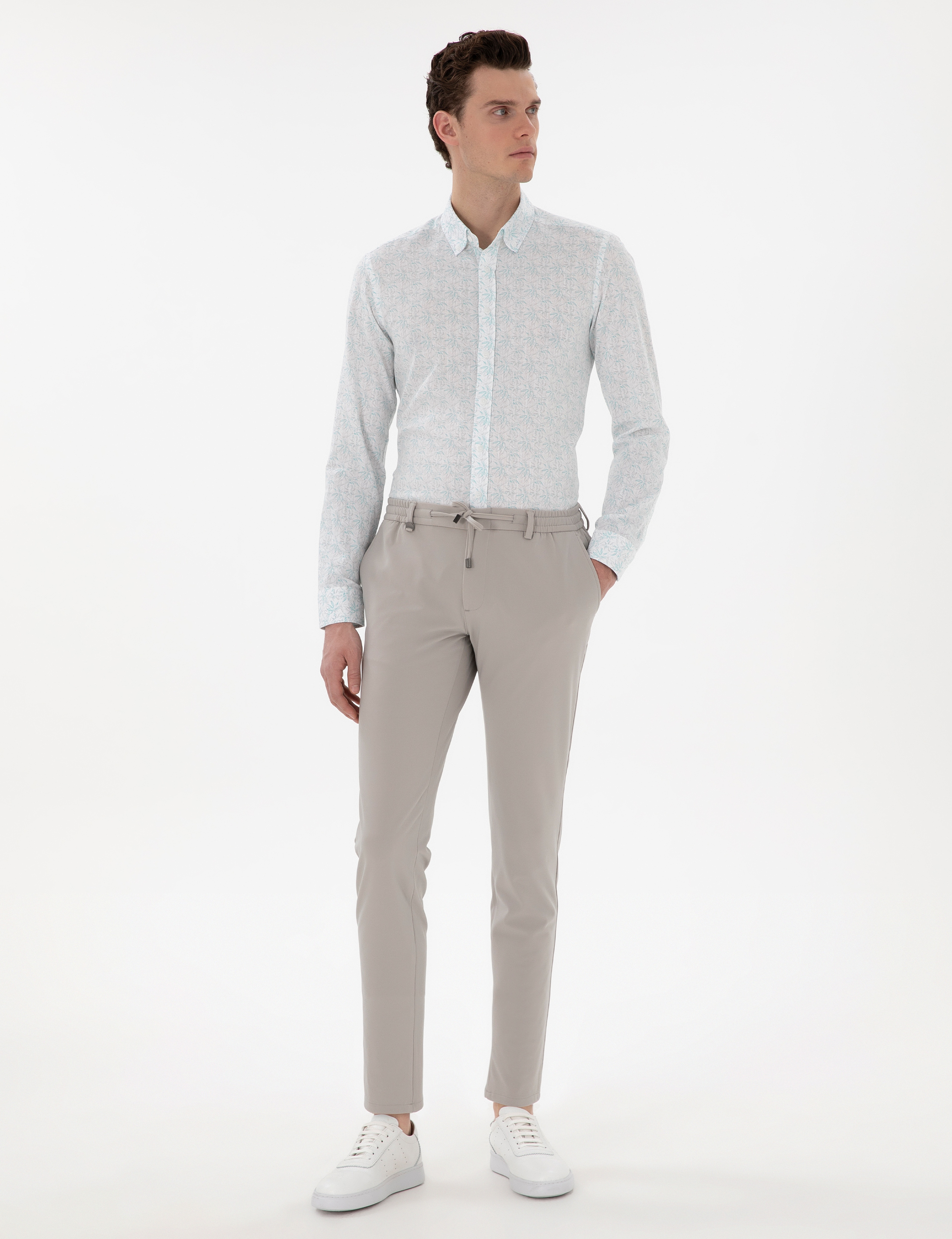 Mint Slim Fit Uzun Kollu Gömlek