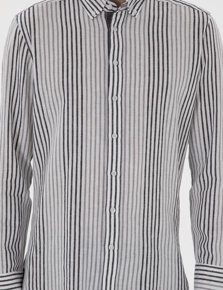 Siyah Regular Fit Çizgili Uzun Kollu Gömlek - 50304597014